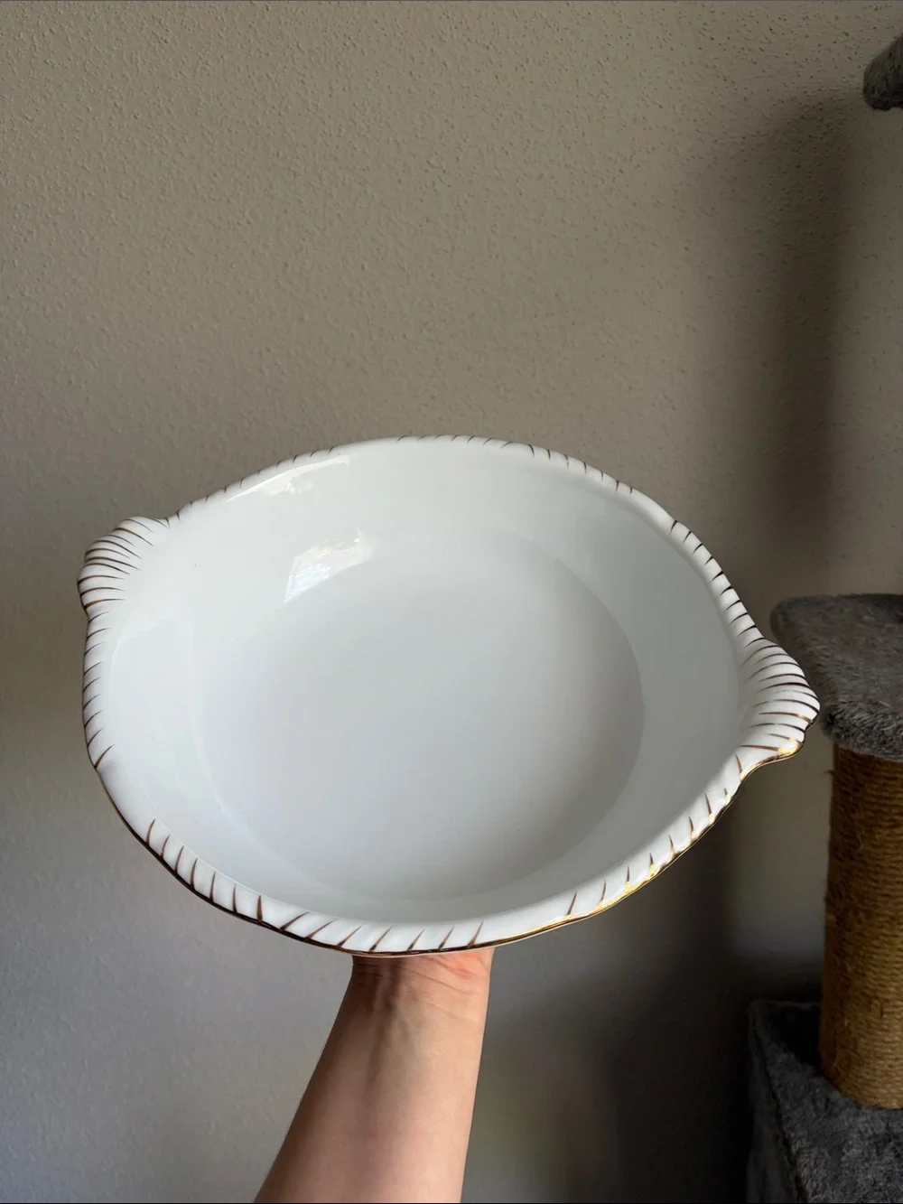 Limoges French Antique Hand Painted and Gilded Handed 10” Serving Bowl - Picture 8 of 14